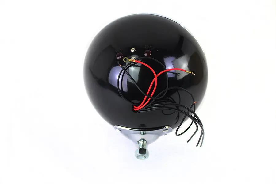 V-Twin 7 Inch 6 Volt LED Headlamp with Black Finish for Harley Davidson FL Models by V-Twin