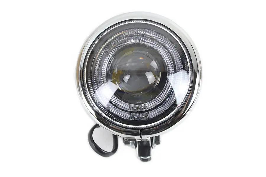 Wyatt Gatling 5-3/4 inch Bates Style LED Headlamp Chrome – Full LED Configuration with 38,000 Lumens by Wyatt Gatling