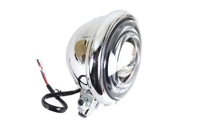 Wyatt Gatling 5-3/4 inch Bates Style LED Headlamp Chrome – Full LED Configuration with 38,000 Lumens by Wyatt Gatling
