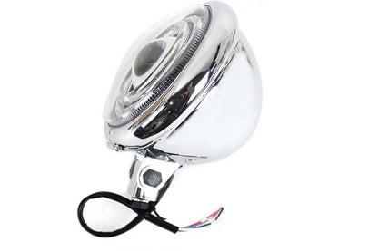 Wyatt Gatling 5-3/4 inch Bates Style LED Headlamp Chrome – Full LED Configuration with 38,000 Lumens by Wyatt Gatling