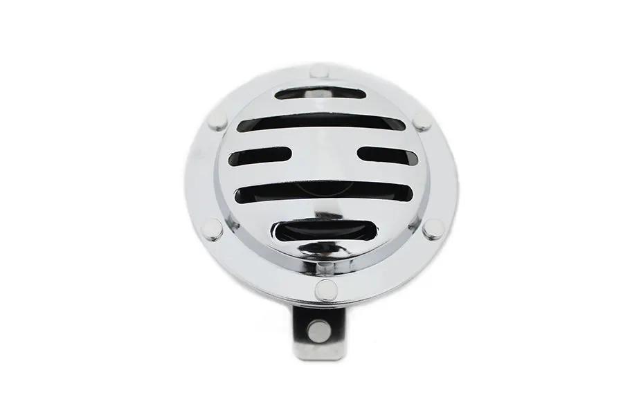 V-Twin Slotted Style 12 Volt Horn Chrome - 4 Amp, 116 Decibels by V-Twin