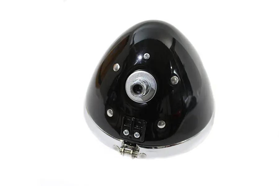 V-Twin 6-1/2 inch Spring Fork H-4/LED Headlamp Unit Black for Harley Davidson EL Models by V-Twin
