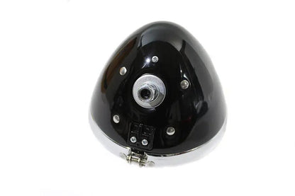 V-Twin 6-1/2 inch Spring Fork H-4/LED Headlamp Unit Black for Harley Davidson EL Models by V-Twin