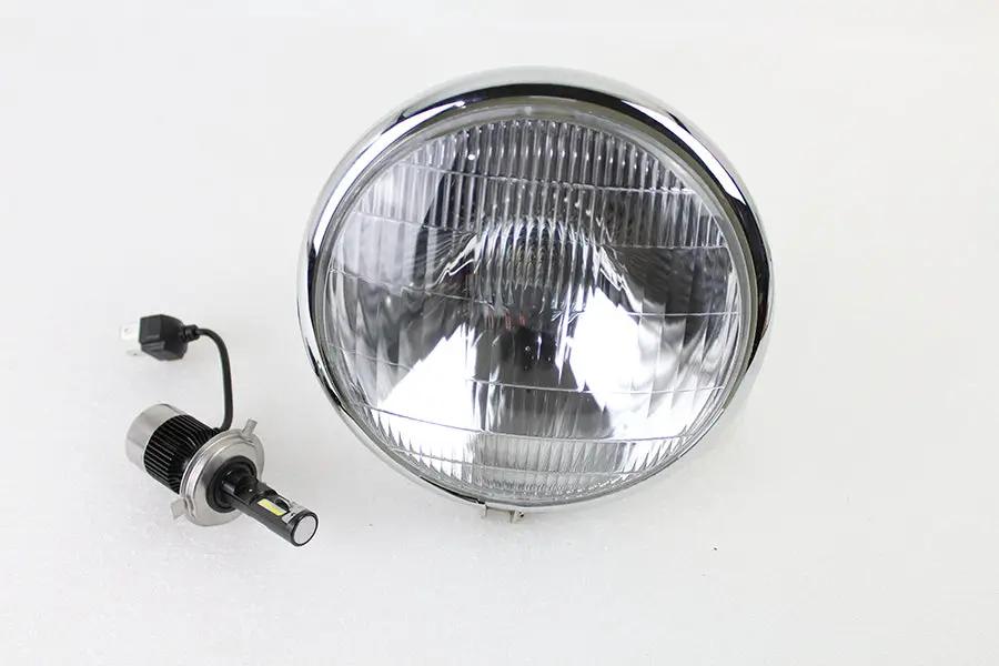 V-Twin 6-1/2 inch Spring Fork H-4/LED Headlamp Unit for Harley Davidson EL Models by V-Twin