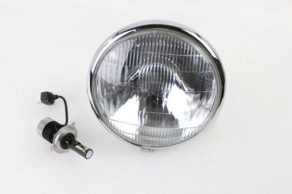 V-Twin 6-1/2 inch Spring Fork H-4/LED Headlamp Unit for Harley Davidson EL Models by V-Twin