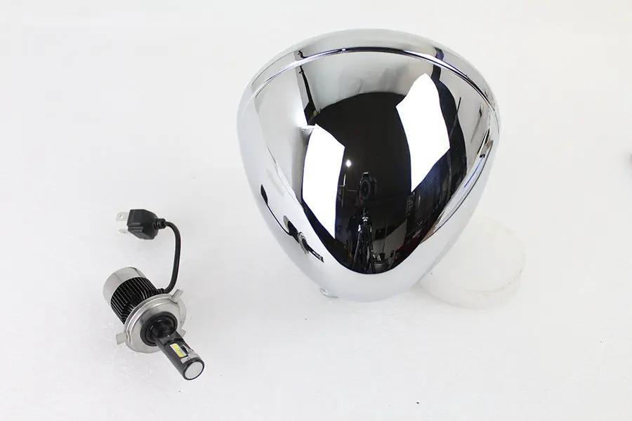 V-Twin 6-1/2 inch Spring Fork H-4/LED Headlamp Unit for Harley Davidson EL Models by V-Twin