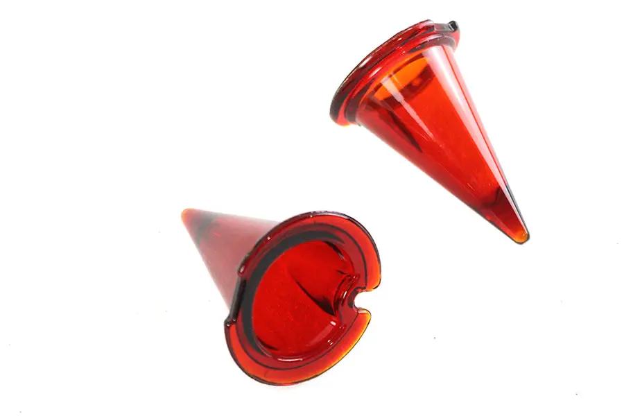 V-Twin 3 Inch Bullet Lite Red Lens Set – Chrome and Black Options for Bullet Lights by V-Twin