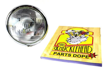 V-Twin 6 Volt LED Spring Fork Headlamp Black for Harley Davidson EL Models by V-Twin