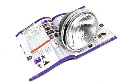 V-Twin 6 Volt LED Spring Fork Headlamp Black for Harley Davidson EL Models by V-Twin