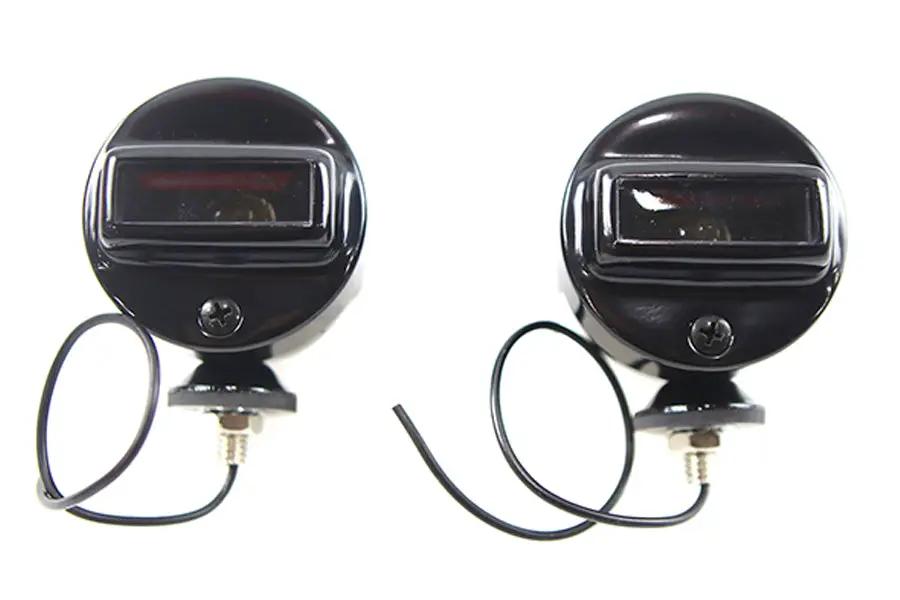V-Twin Blackout Bullet Lamp Set Flat Black with 12 Volt Bulbs Included by V-Twin