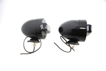 V-Twin Blackout Bullet Lamp Set Flat Black with 12 Volt Bulbs Included by V-Twin