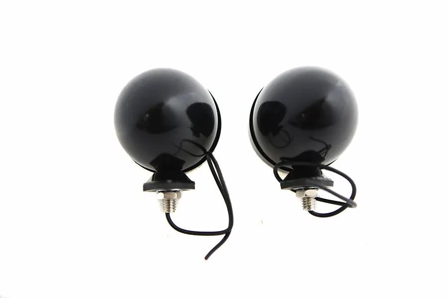 V-Twin Blackout Bullet Lamp Set Flat Black with 12 Volt Bulbs Included by V-Twin