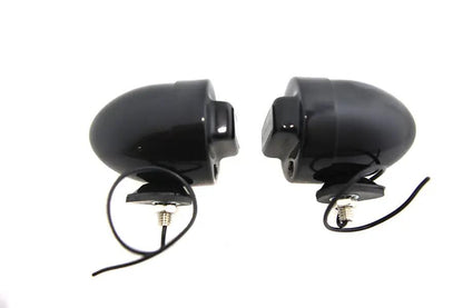 V-Twin Blackout Bullet Lamp Set Flat Black with 12 Volt Bulbs Included by V-Twin