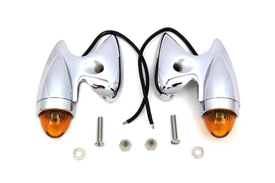 Wyatt Gatling Gunner Style Marker Lamp Set for Harley Davidson FL (1941-1950) by Wyatt Gatling