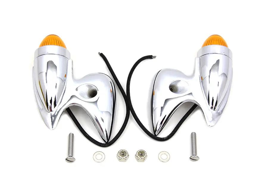 Wyatt Gatling Gunner Style Marker Lamp Set for Harley Davidson FL (1941-1950) by Wyatt Gatling