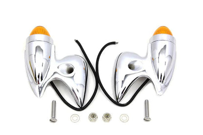 Wyatt Gatling Gunner Style Marker Lamp Set for Harley Davidson FL (1941-1950) by Wyatt Gatling