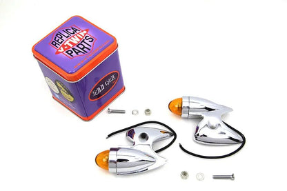 Wyatt Gatling Gunner Style Marker Lamp Set for Harley Davidson FL (1941-1950) by Wyatt Gatling