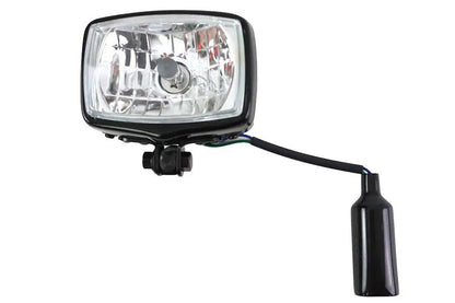 V-Twin 12 Volt Chopper Rectangular Headlamp with Black Finish (Part #83097B) by V-Twin