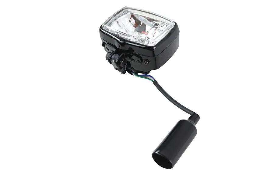 V-Twin 12 Volt Chopper Rectangular Headlamp with Black Finish (Part #83097B) by V-Twin