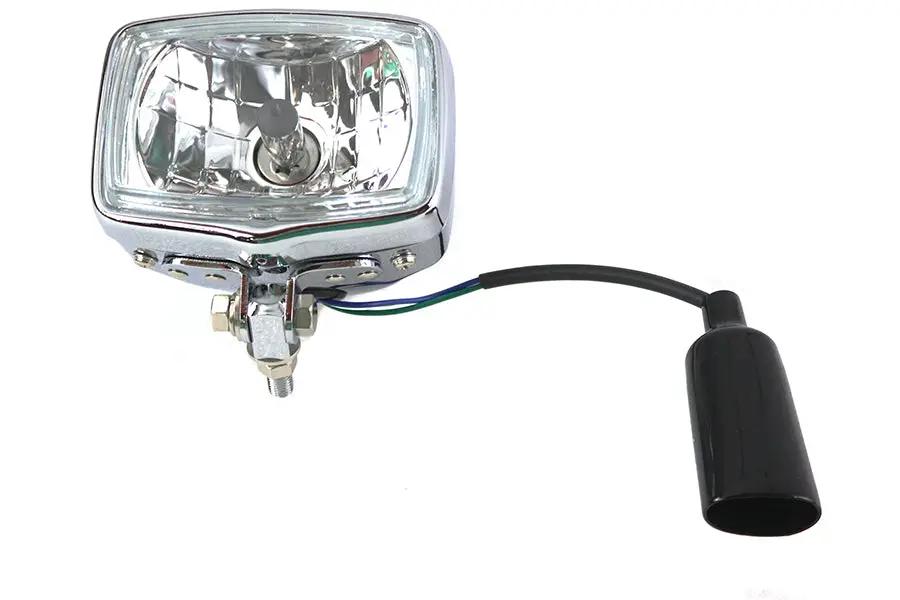 12 Volt Chopper Rectangular Headlamp Chrome by V-Twin