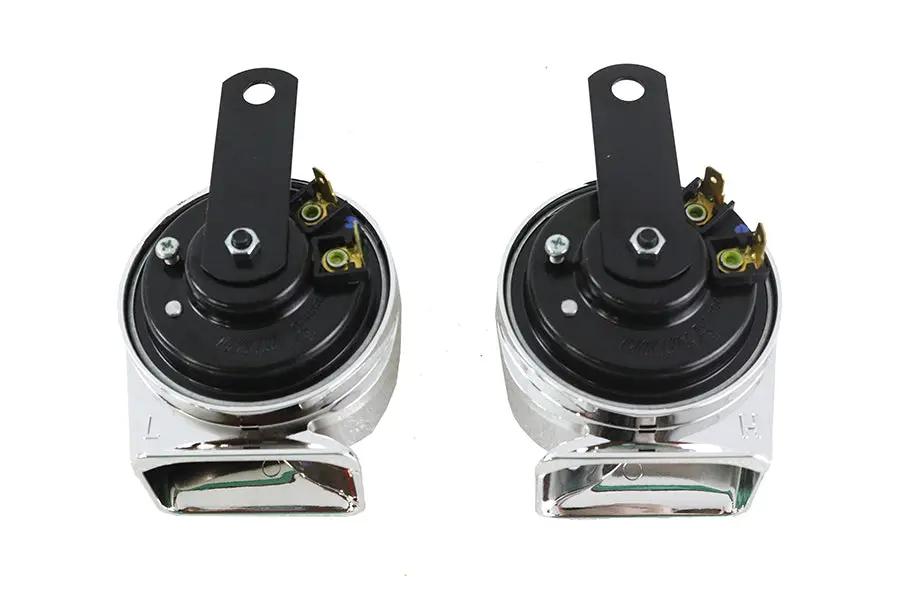 V-Twin Mini Turbine Horn Set 12 Volt Hi/Low Tone for Motorcycles and Vehicles by V-Twin