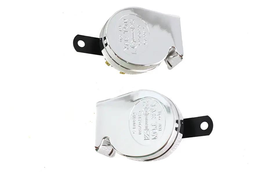 V-Twin Mini Turbine Horn Set 12 Volt Hi/Low Tone for Motorcycles and Vehicles by V-Twin