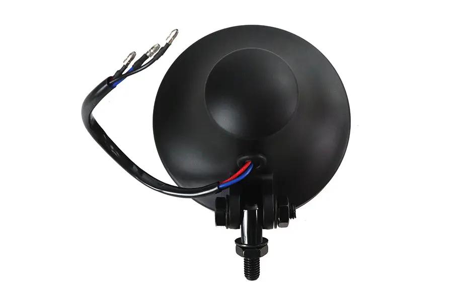 V-Twin 4 Inch Retro Headlamp Black - 12 Volt Die-Cast Aluminum Body with High & Low Beams by V-Twin