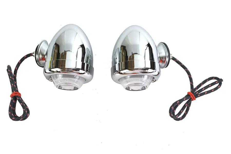 V-Twin Replica Guide DH-49 Bullet Marker Lamp Set for Harley Davidson FL (1941-1950) by V-Twin