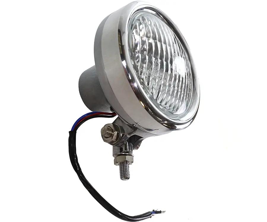 V-Twin 78882AP 4 Inch Retro Headlamp Polished Aluminum with High & Low Beams by V-Twin