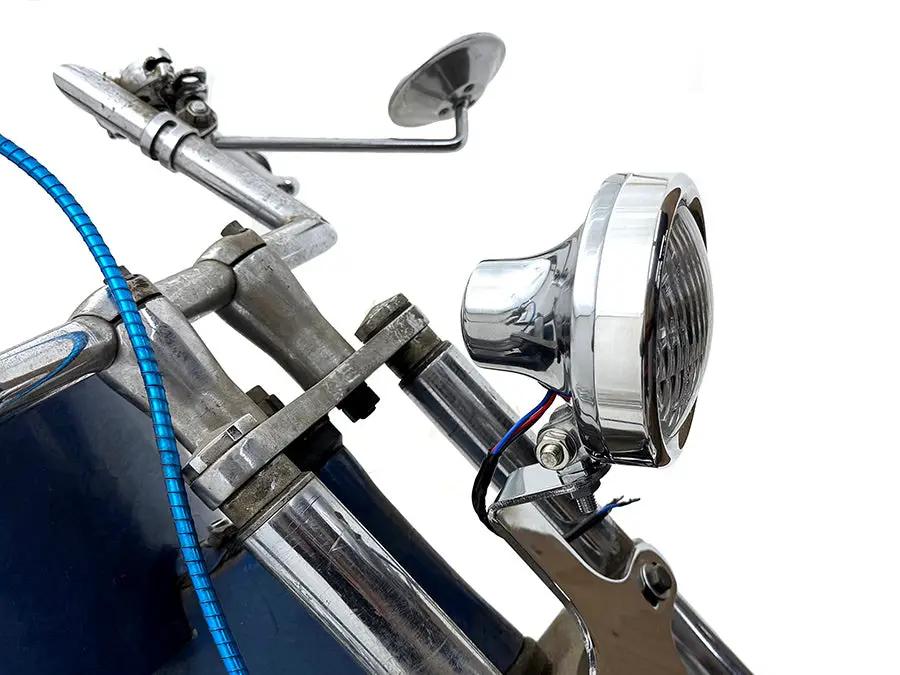 V-Twin 78882AP 4 Inch Retro Headlamp Polished Aluminum with High & Low Beams by V-Twin