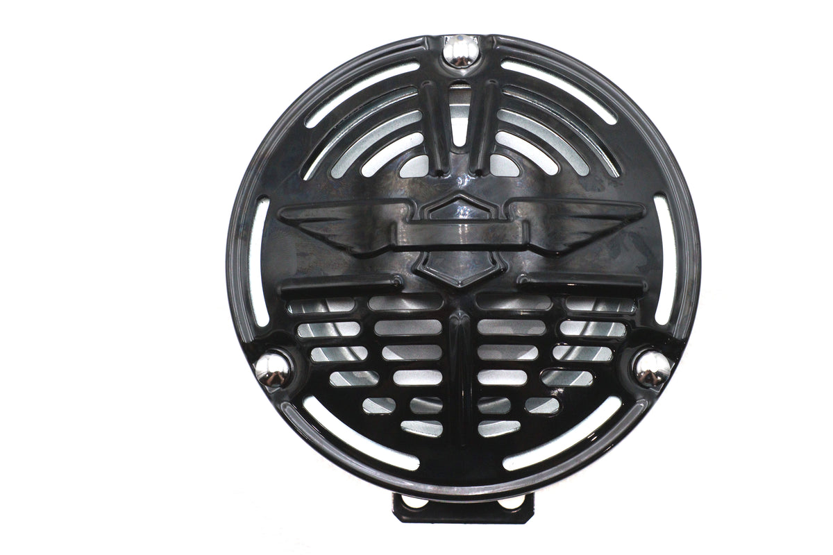 V-Twin 5-3/4-Inch Classic 6-Volt Black Horn with 2-Hole Bracket, Part 33-1845