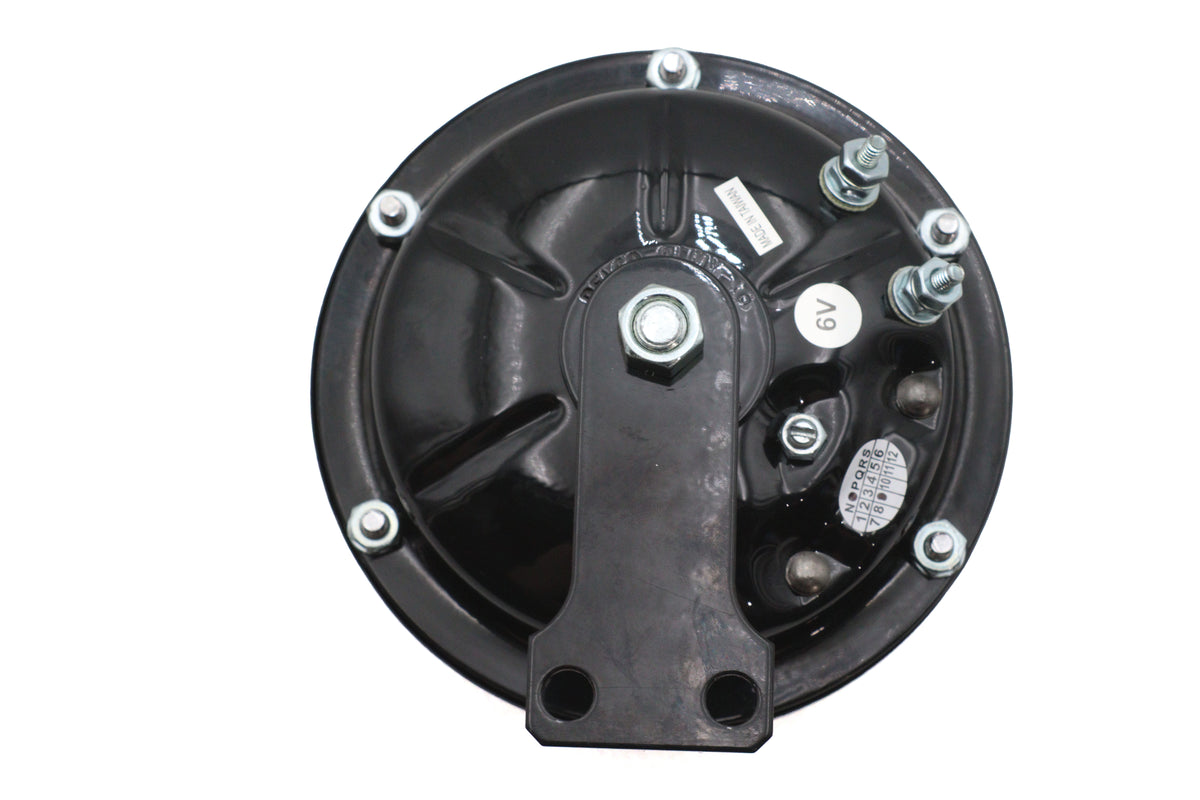 V-Twin 5-3/4-Inch Classic 6-Volt Black Horn with 2-Hole Bracket, Part 33-1845