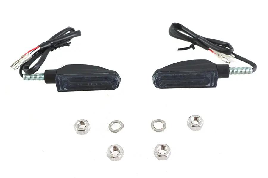 V-Twin Amber LED Turn Signal Set with Black Finish and Scanning LED Function - Part 165025 by V-Twin