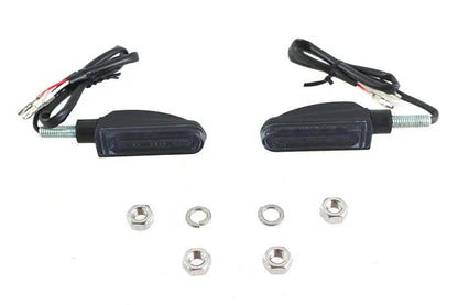 V-Twin Amber LED Turn Signal Set with Black Finish and Scanning LED Function - Part 165025 by V-Twin
