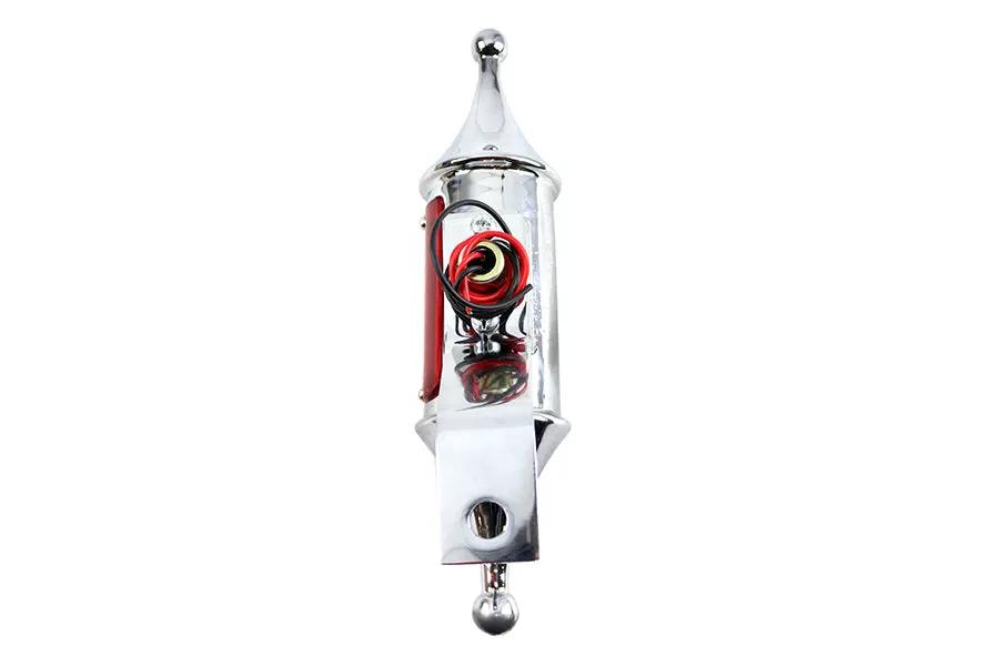 V-Twin Finch Pawn Lamp Chrome Red Lens with Universal Mounting Bracket by V-Twin