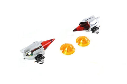 V-Twin Zeppelin Torpedo Bullet Lamp Set with Metal Construction and Single Bottom Stud Mount by V-Twin