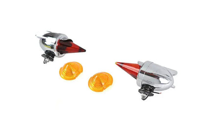 V-Twin Zeppelin Torpedo Bullet Lamp Set with Metal Construction and Single Bottom Stud Mount by V-Twin