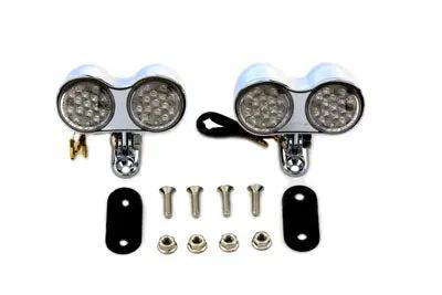 Wyatt Gatling L24-6623CCLEDE Chrome Oval Tail Lamp Assembly with Red and Amber LED by Wyatt Gatling