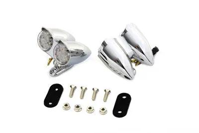 Wyatt Gatling L24-6623CCLEDE Chrome Oval Tail Lamp Assembly with Red and Amber LED by Wyatt Gatling