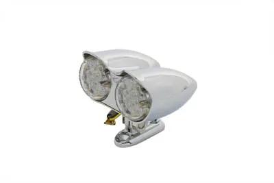 Wyatt Gatling L24-6622CCLEDE Chrome Oval Tail Lamp Assembly with Red LED for Show or Decorative Use by Wyatt Gatling