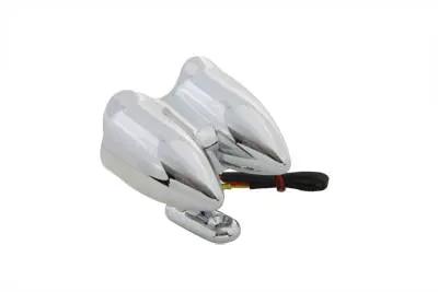 Wyatt Gatling L24-6622CCLEDE Chrome Oval Tail Lamp Assembly with Red LED for Show or Decorative Use by Wyatt Gatling