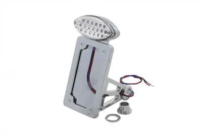 Wyatt Gatling Chrome LED Vertical Tail Lamp Assembly Flat Mounting for Harley Davidson FXST 1984-1993 - Part 76829 by Wyatt Gatling