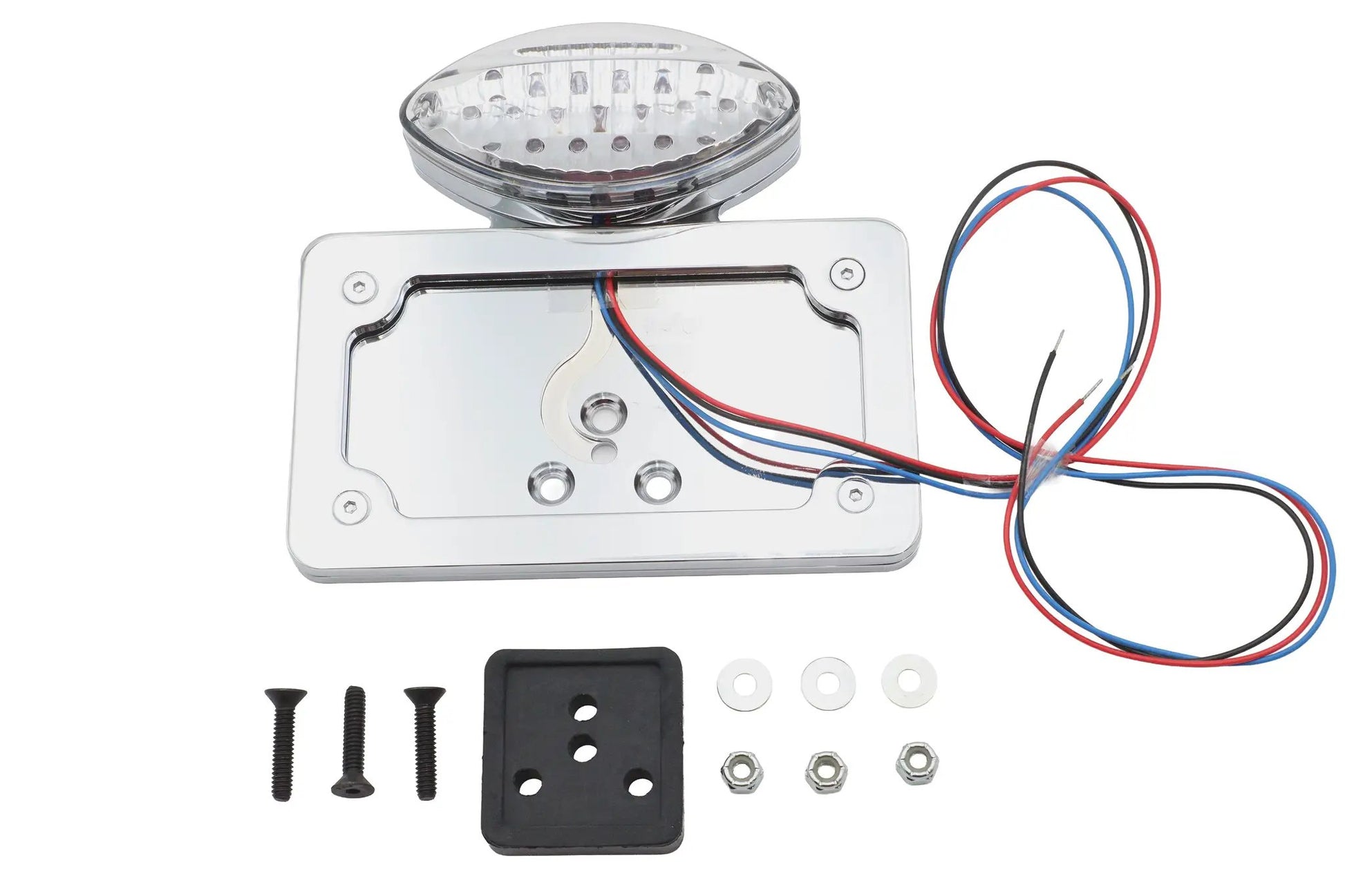 Wyatt Gatling Chrome Billet Fender Mount LED Tail Lamp with Clear Lens for Harley FX 1973-1982 by Wyatt Gatling