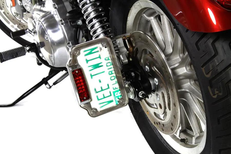 V-Twin Side Mount Tail Lamp Plate Set with Bushing for 3/4 Inch Axle or 5/8 Inch Stud - USA Made by V-Twin