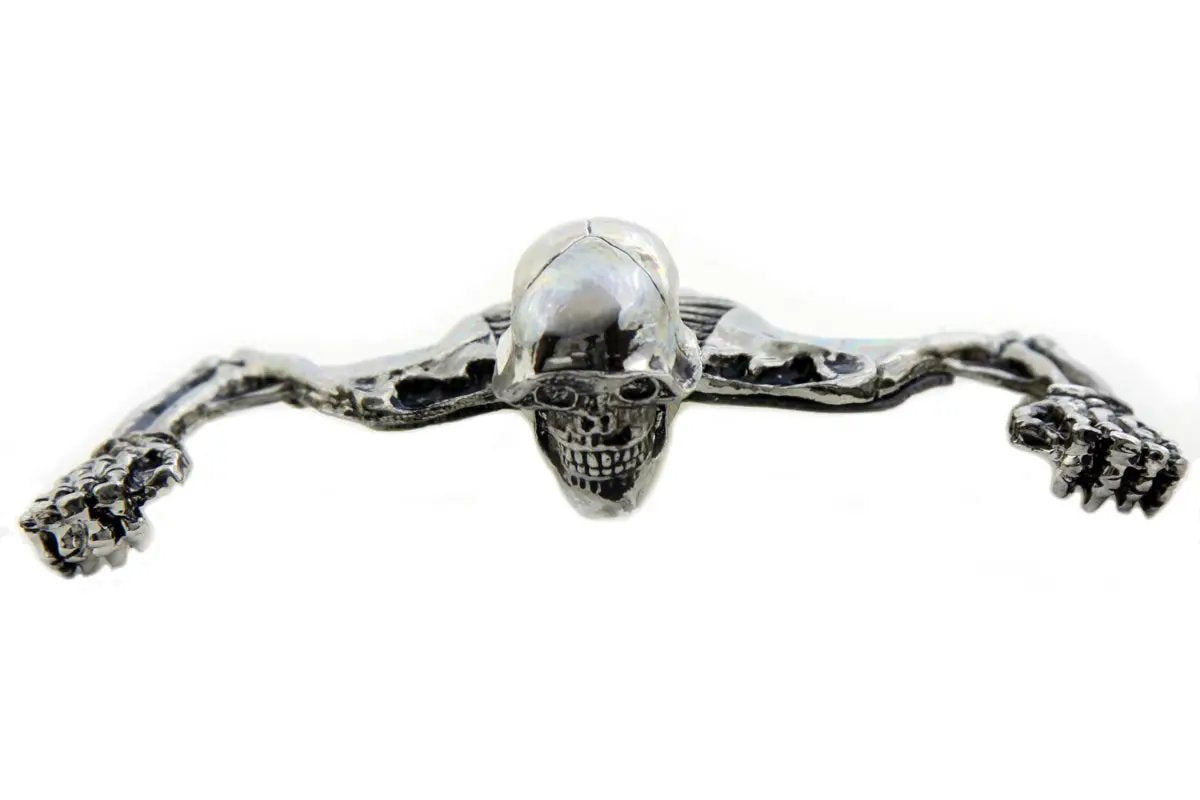 Wyatt Gatling 7 Inch Headlamp Visor Ornament Skull Type Chrome (Part O91-6305-7) by Wyatt Gatling