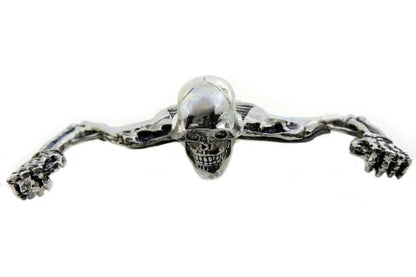 Wyatt Gatling 7 Inch Headlamp Visor Ornament Skull Type Chrome (Part O91-6305-7) by Wyatt Gatling