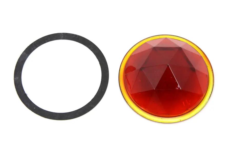 Wyatt Gatling Faceted Round Red Tail Lamp Lens for Vintage Harley Davidson Motorcycles by Wyatt Gatling