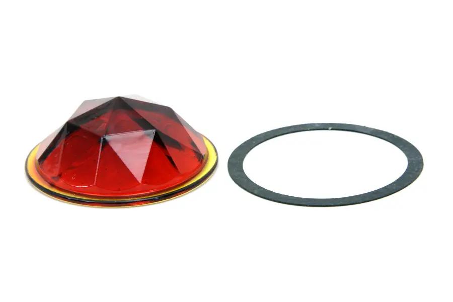 Wyatt Gatling Faceted Round Red Tail Lamp Lens for Vintage Harley Davidson Motorcycles by Wyatt Gatling
