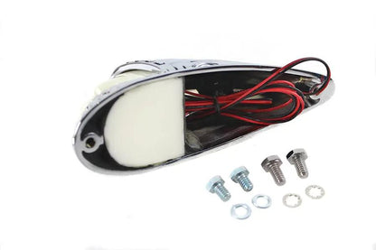 V-Twin Indian Face Front Fender Lamp Chrome with White Lens - 12 Volt Motorcycle Fender Light by V-Twin