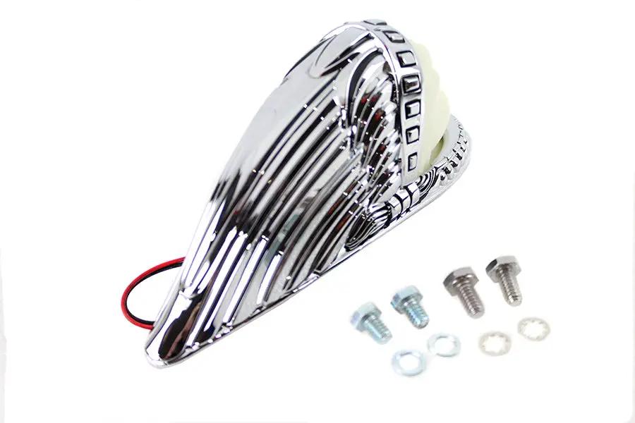 V-Twin Indian Face Front Fender Lamp Chrome with White Lens - 12 Volt Motorcycle Fender Light by V-Twin